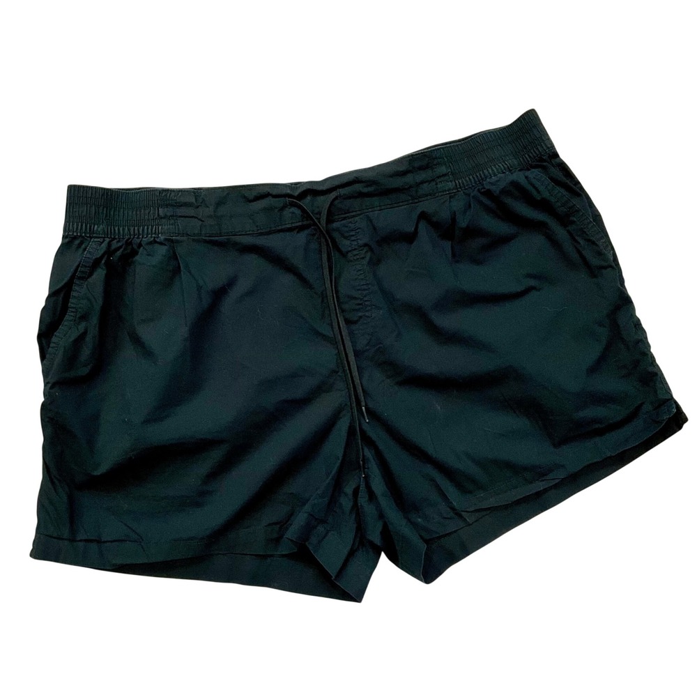 Columbia Black Organic Cotton Drawstring Shorts Sz XL Active Hiking Minimalist‎